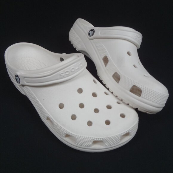 CROCS SLIP ON CLOGS MENS SIZE 11 WHITE SANDALS SHOES - Picture 1 of 7